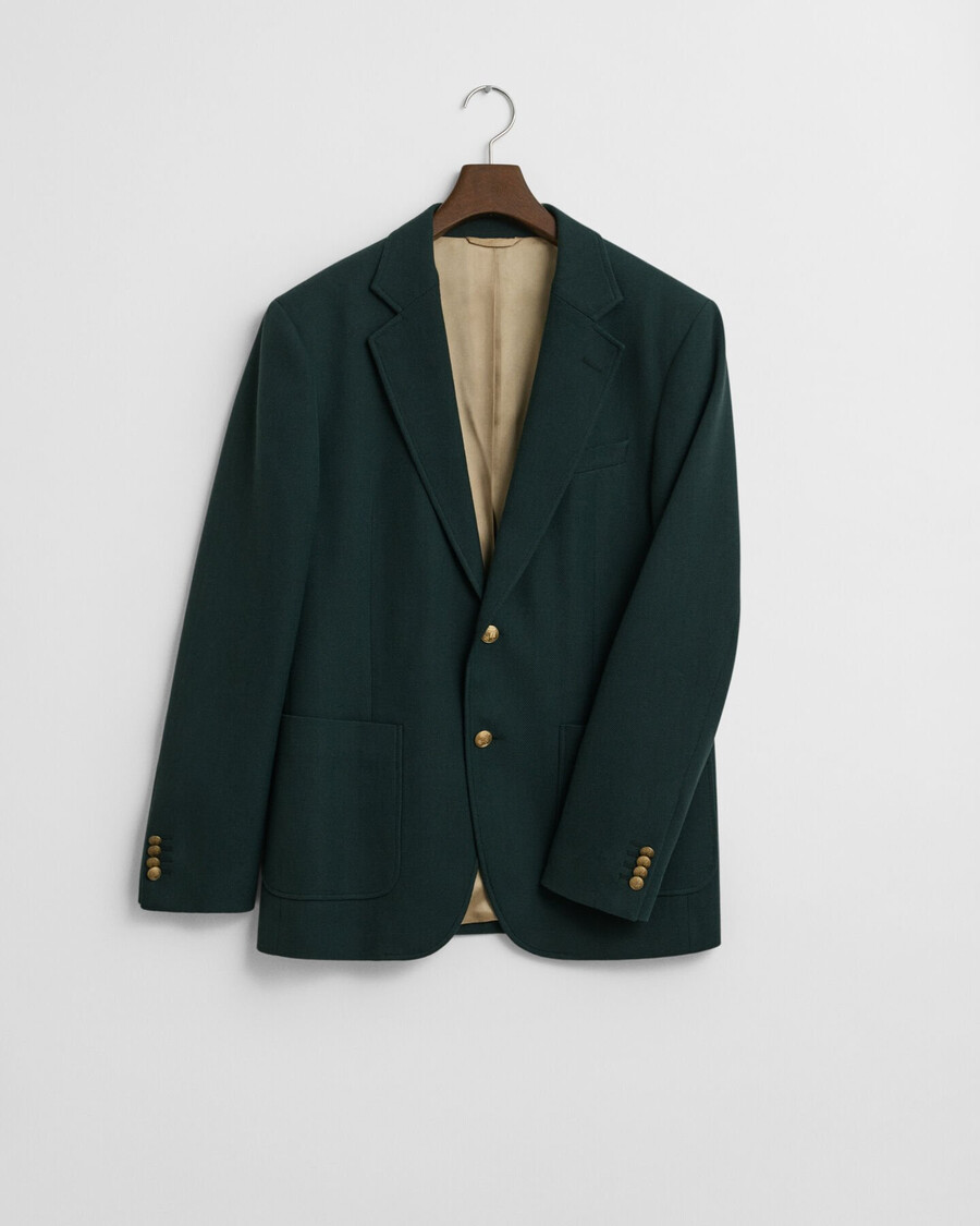 blazer club slim fit em algodão - verde xadrez
