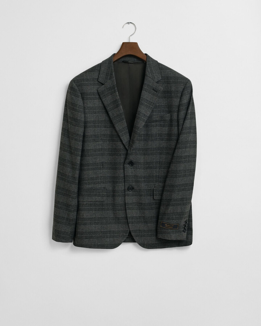 blazer slim fit glen check - mescla antracite
