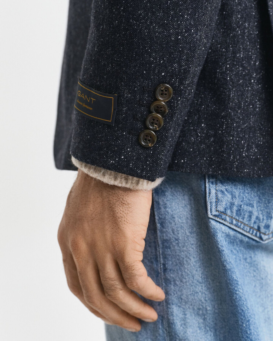 blazer slim fit donegal - azul noite