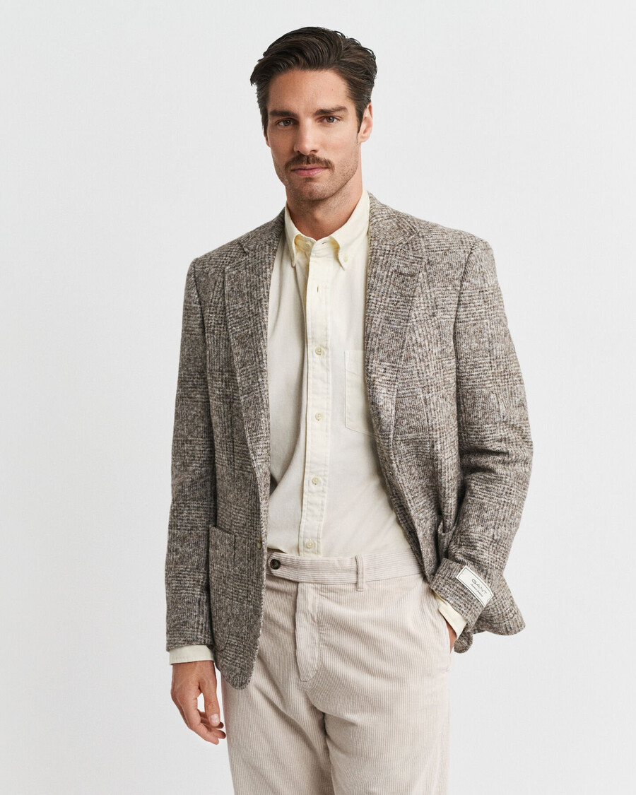 blazer de malha xadrez - mesclado de sementes