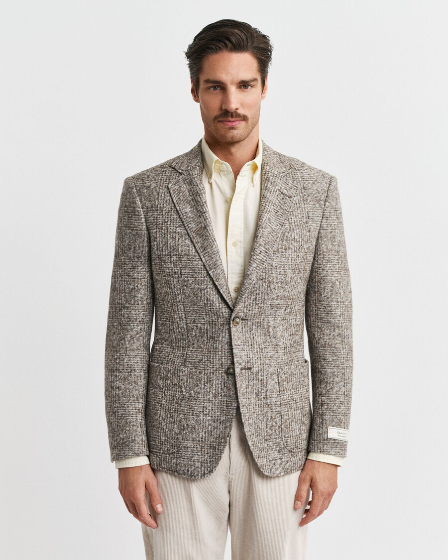 blazer de malha xadrez - mesclado de sementes