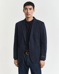 blazer slim fit twotoned jersey piqué - dark indigo melange