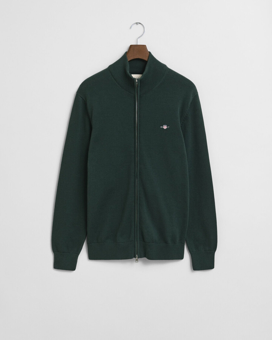 cardigã casual de algodão com zíper - verde xadrez
