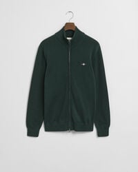 cardigã casual de algodão com zíper - verde xadrez