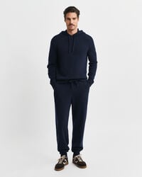 calças de malha em mistura de cashmere - azul noite