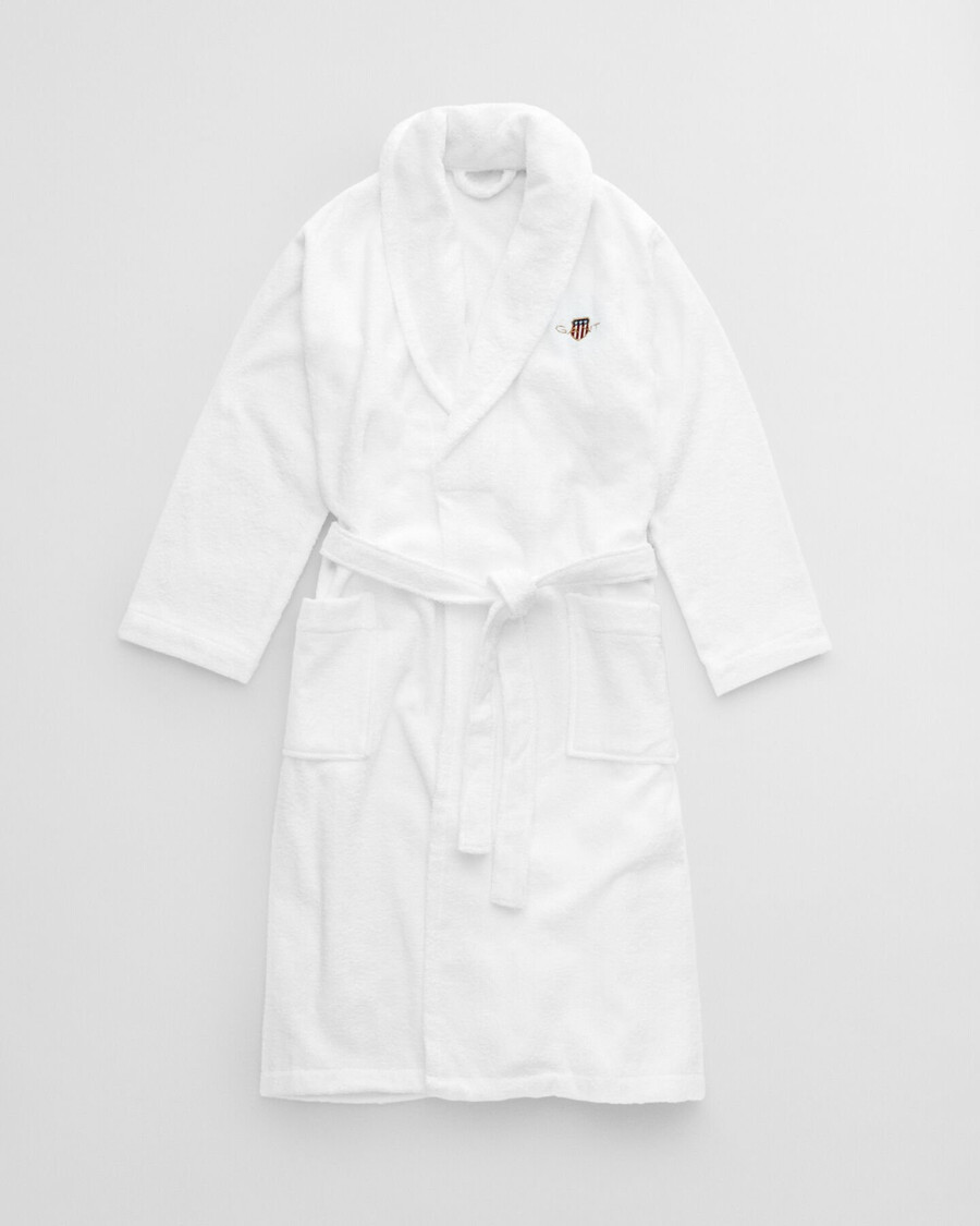 robe de tecido atoalhado archive shield - branca