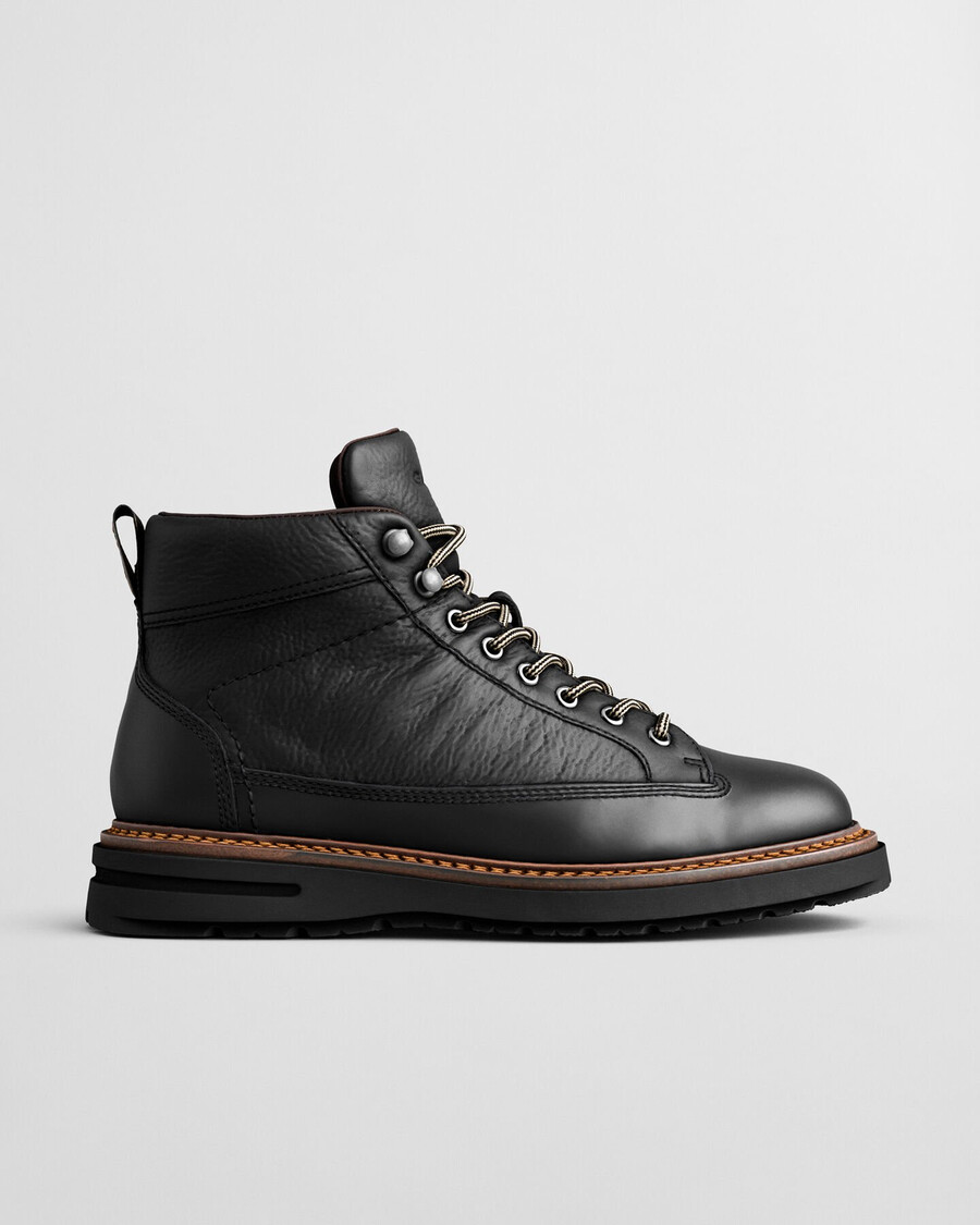 botas hillprep mid em couro - pretas
