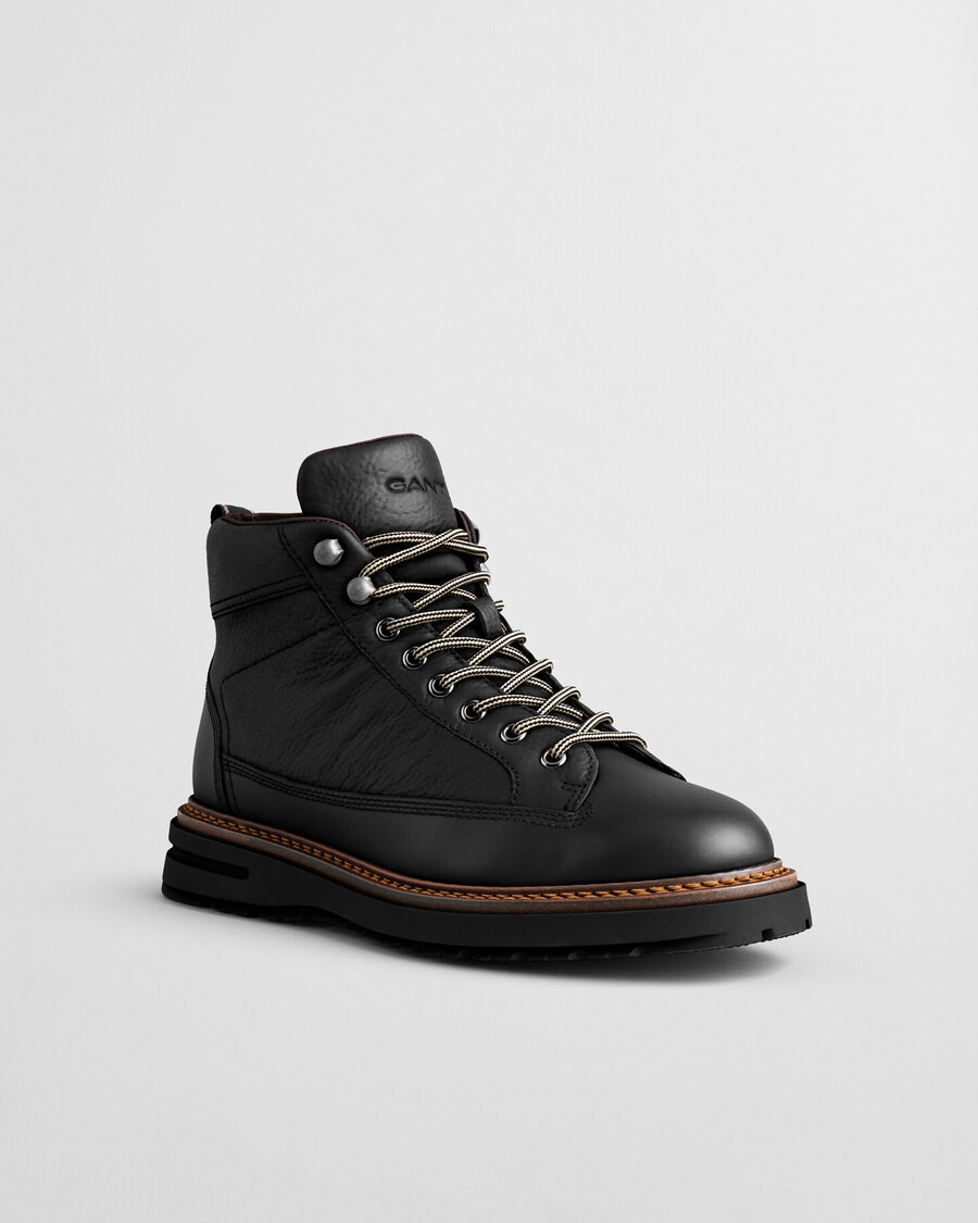 botas hillprep mid em couro - pretas
