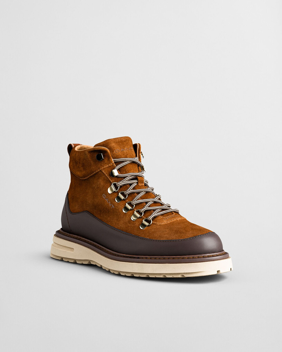 botas hillprep mid em camurça - conhaque