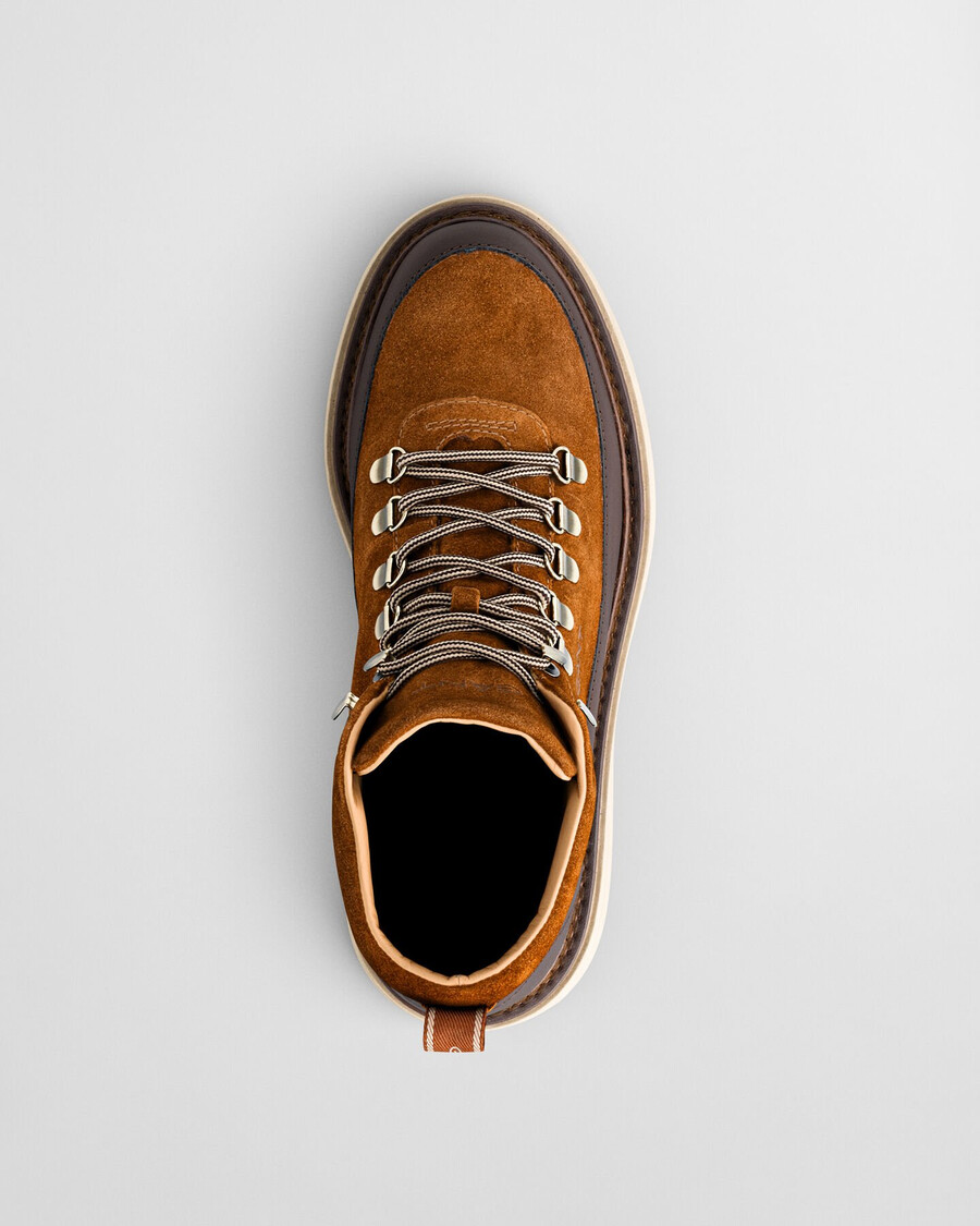 botas hillprep mid em camurça - conhaque