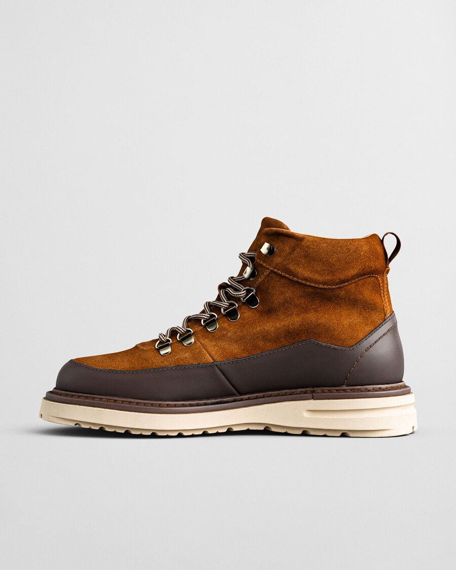 botas hillprep mid em camurça - conhaque