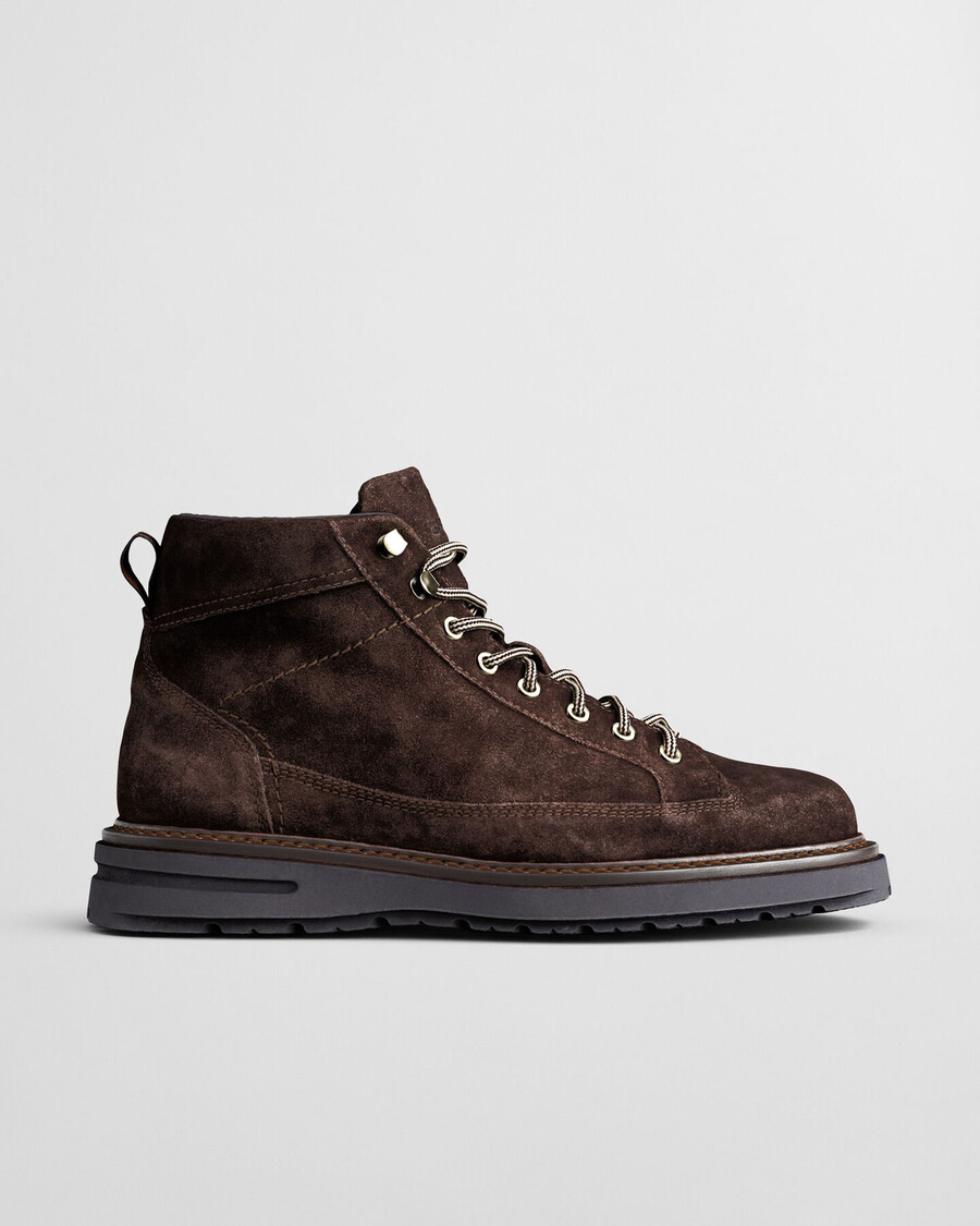 botas hillprep mid em camurça - marrom escuro