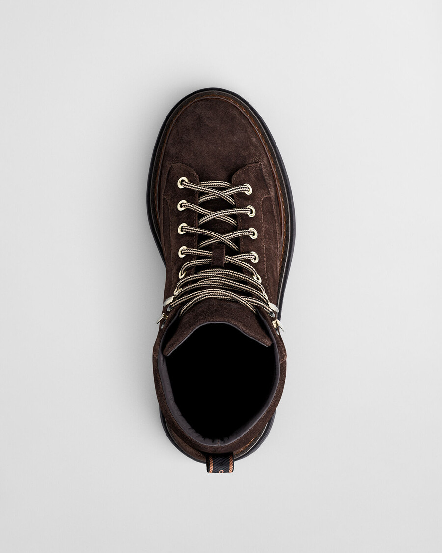 botas hillprep mid em camurça - marrom escuro