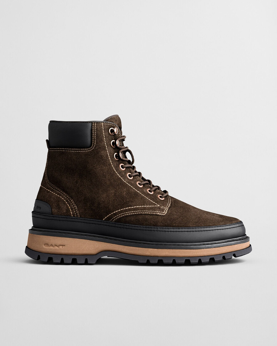botas clafton de camurça com cadarço - marrom escuro