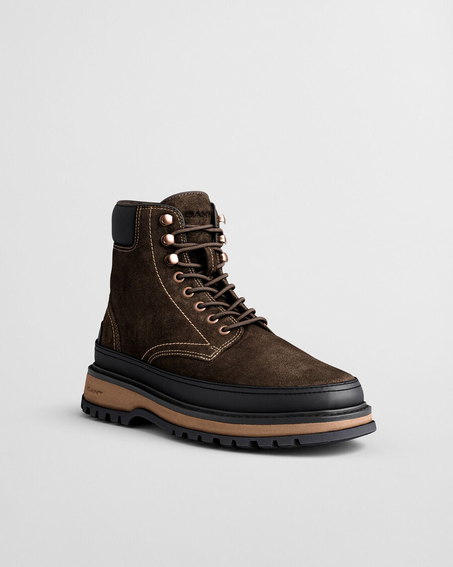 botas clafton de camurça com cadarço - marrom escuro