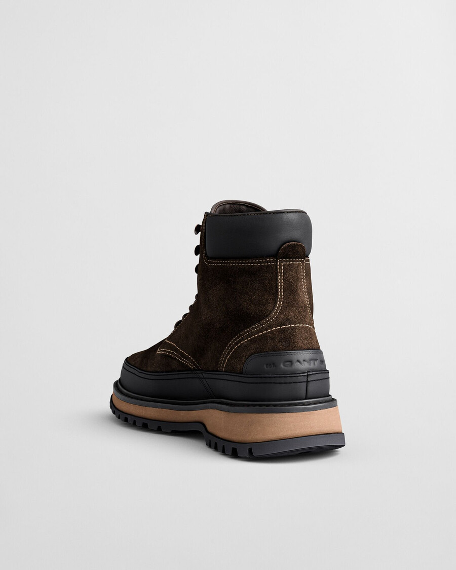 botas clafton de camurça com cadarço - marrom escuro