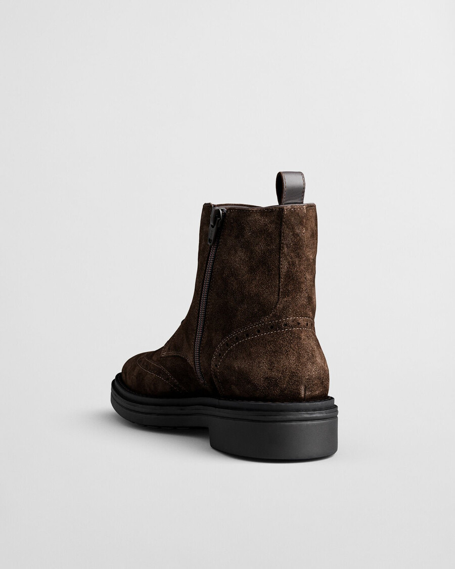botas boggar de camurça estilo brogue com cadarço - marrom escuro