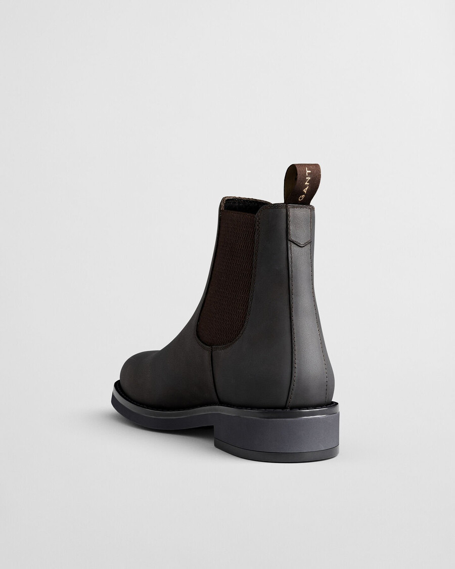 botas chelsea de couro prepdale - marrom escuro