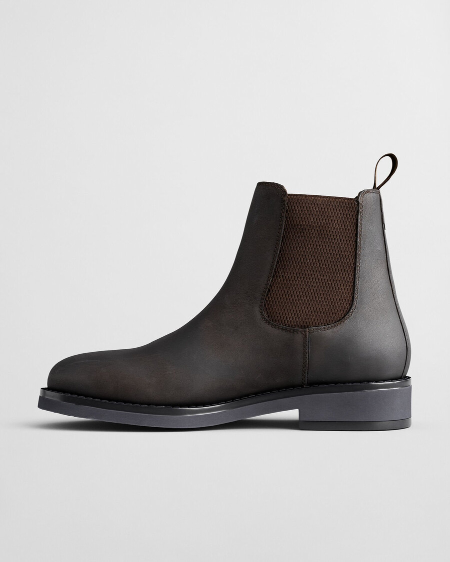 botas chelsea de couro prepdale - marrom escuro