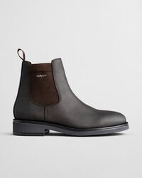 botas chelsea de couro prepdale - marrom escuro