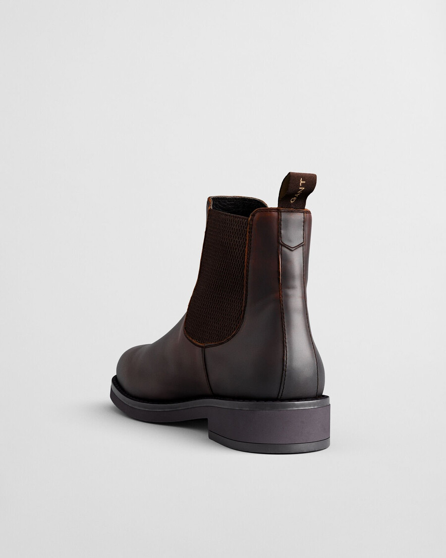 botas chelsea de couro prepdale - marrom escuro