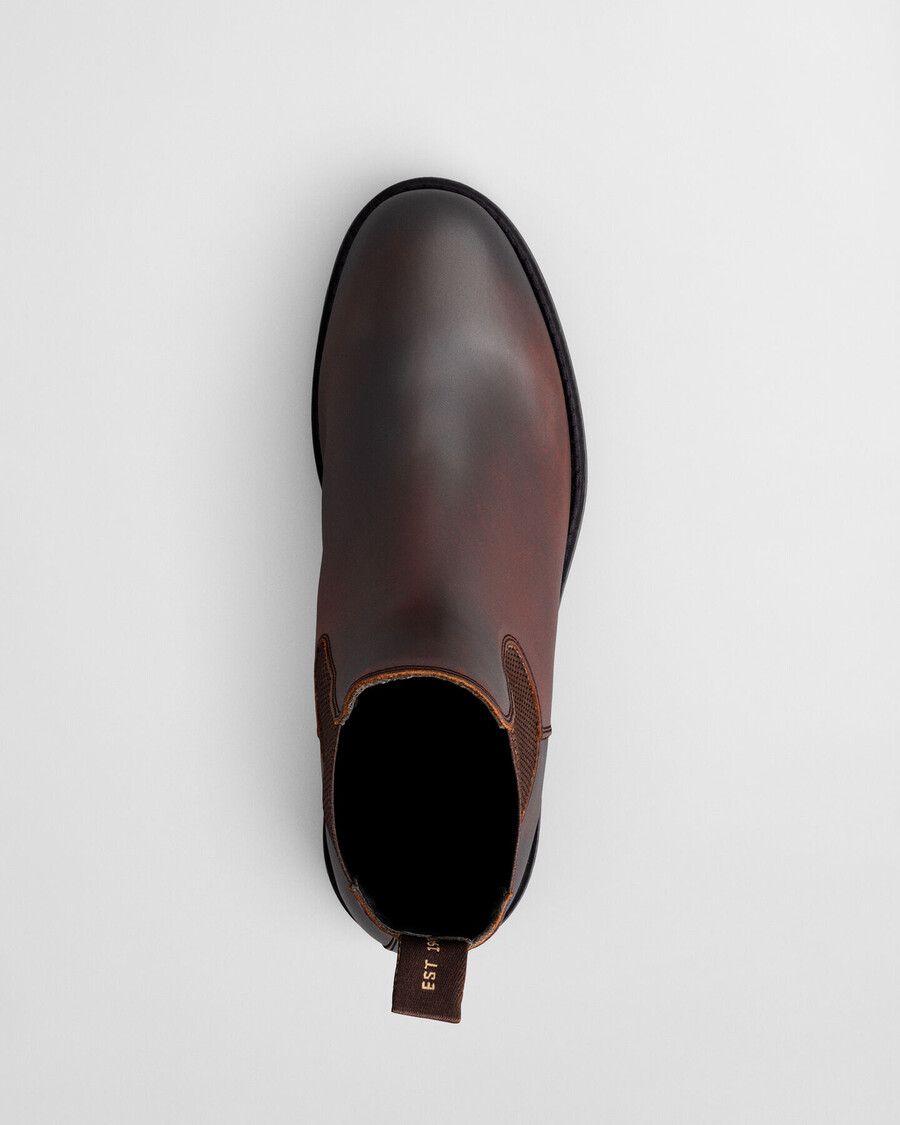 botas chelsea de couro prepdale - marrom escuro