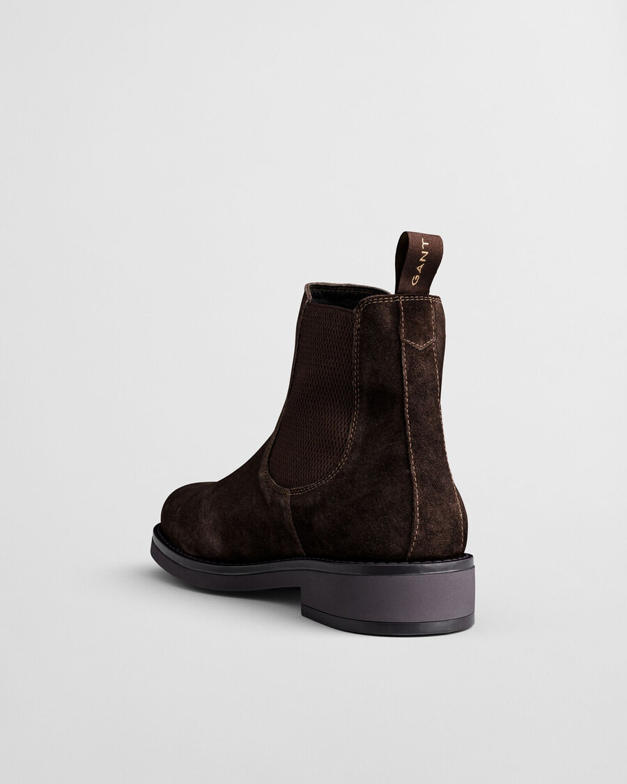 botas chelsea de camurça prepdale - marrom escuro