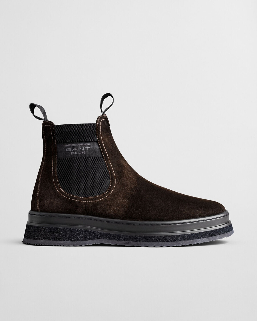 botas chelsea de camurça blistown - marrom escuro