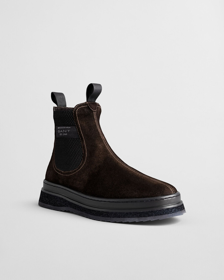 botas chelsea de camurça blistown - marrom escuro