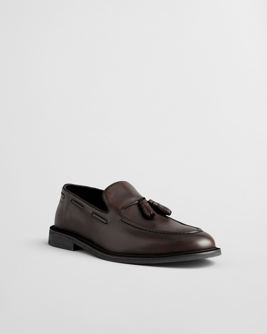 mocassins de couro lozham - marrom escuro