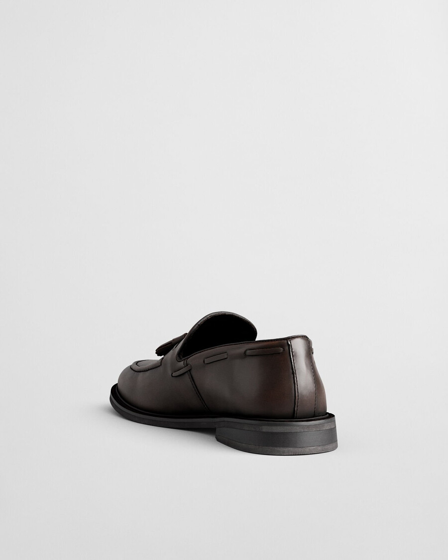 mocassins de couro lozham - marrom escuro