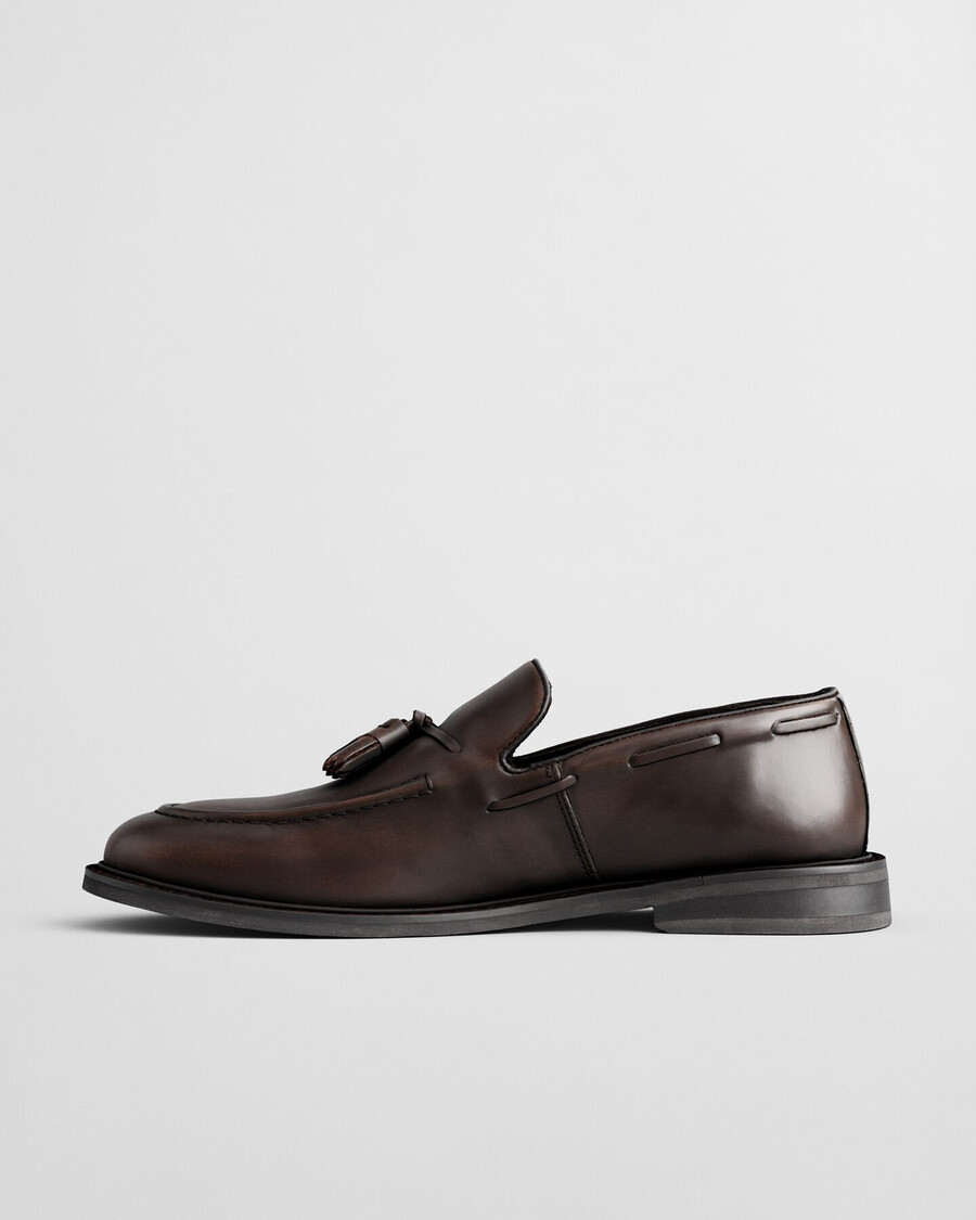mocassins de couro lozham - marrom escuro