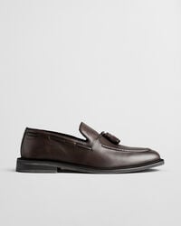 mocassins de couro lozham - marrom escuro