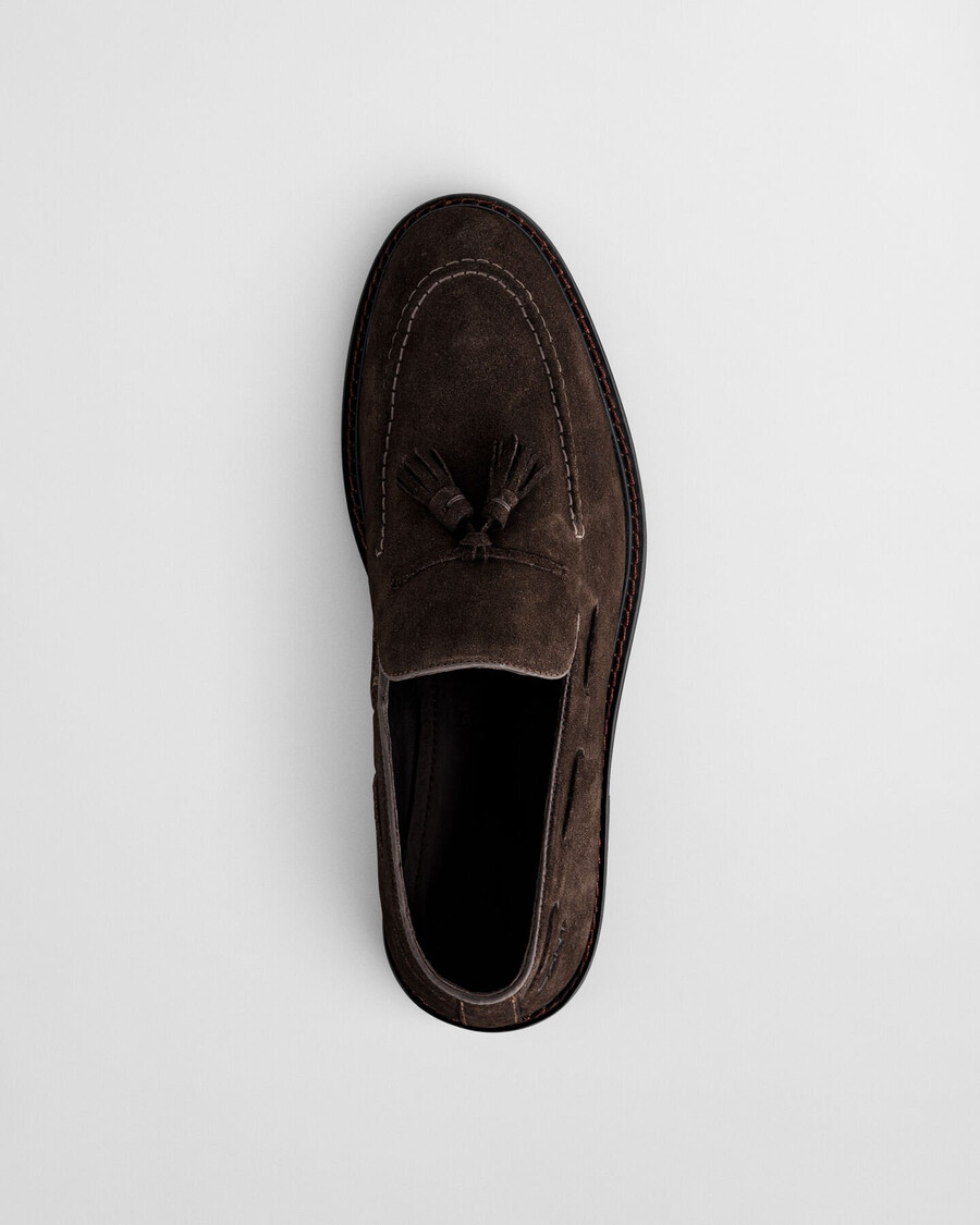 mocassins de camurça lozham - marrom escuro