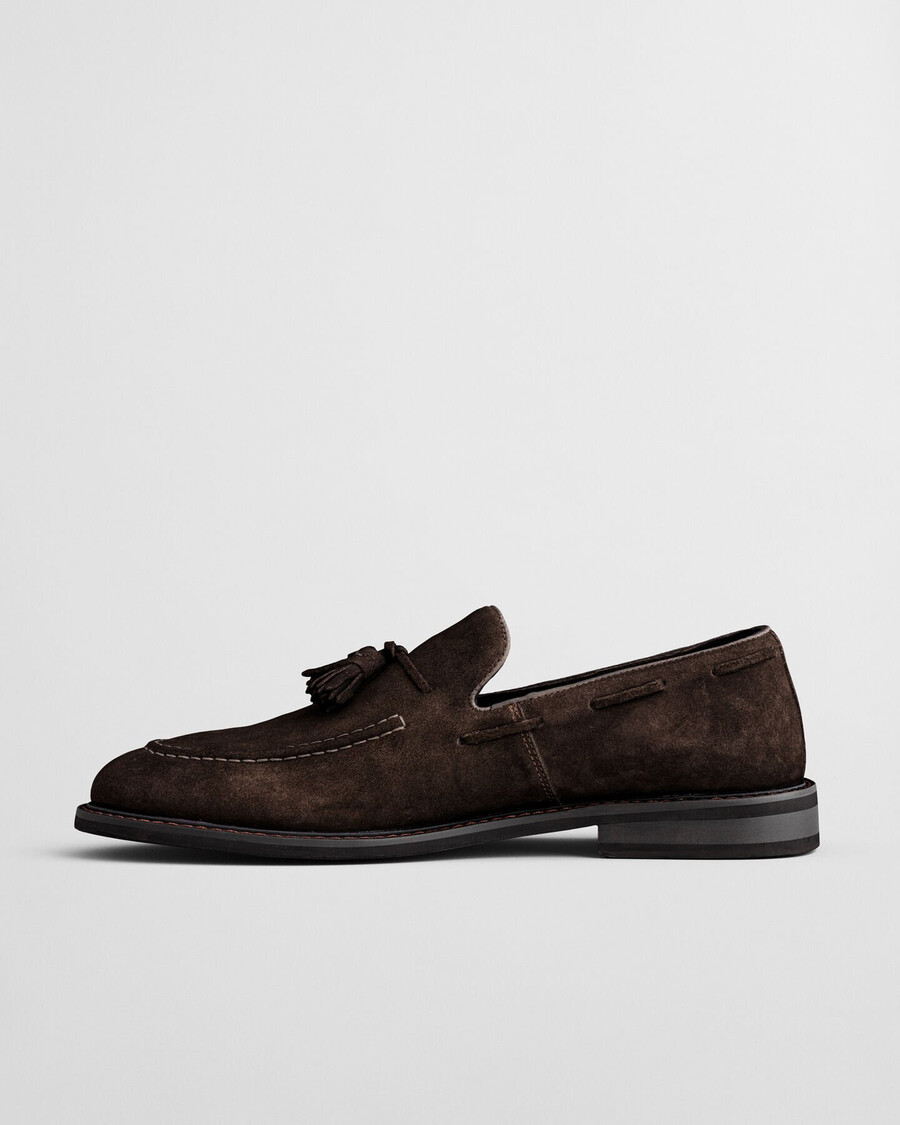 mocassins de camurça lozham - marrom escuro