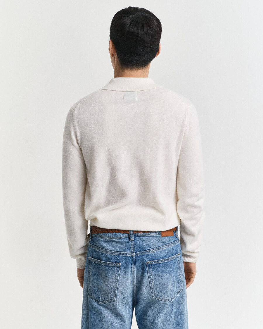 polo de lã de cordeiro superfina - creme