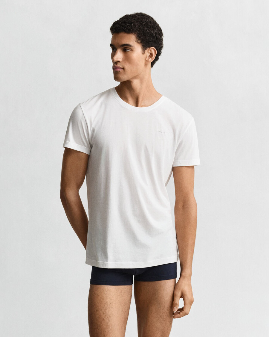 pacote com 2 camisetas de gola redonda - brancas