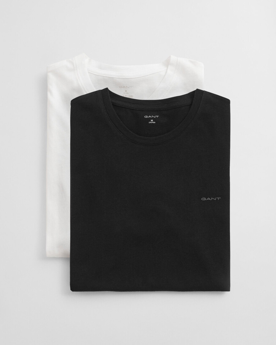 conjunto com 2 camisetas de gola redonda - pretobranco