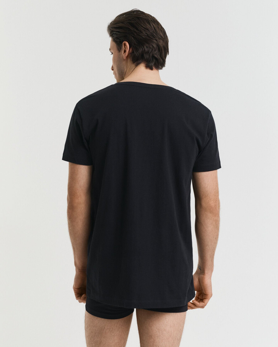 conjunto com 2 camisetas de gola redonda - pretobranco