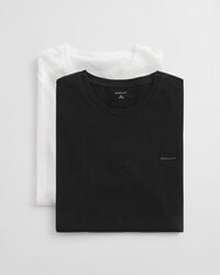 conjunto com 2 camisetas de gola redonda - pretobranco