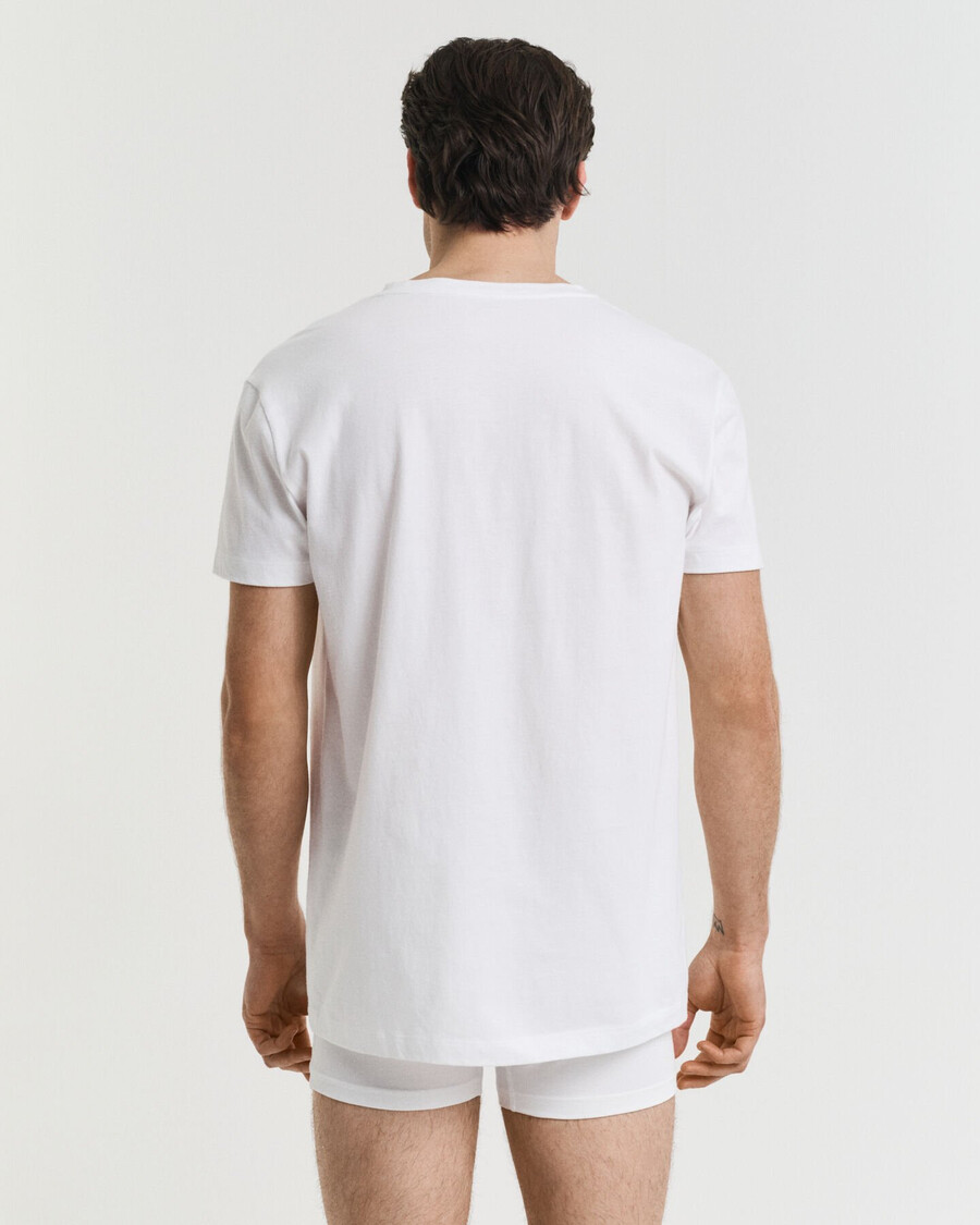 pacote com 2 camisetas de gola v - brancas