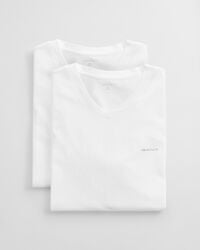 pacote com 2 camisetas de gola v - brancas
