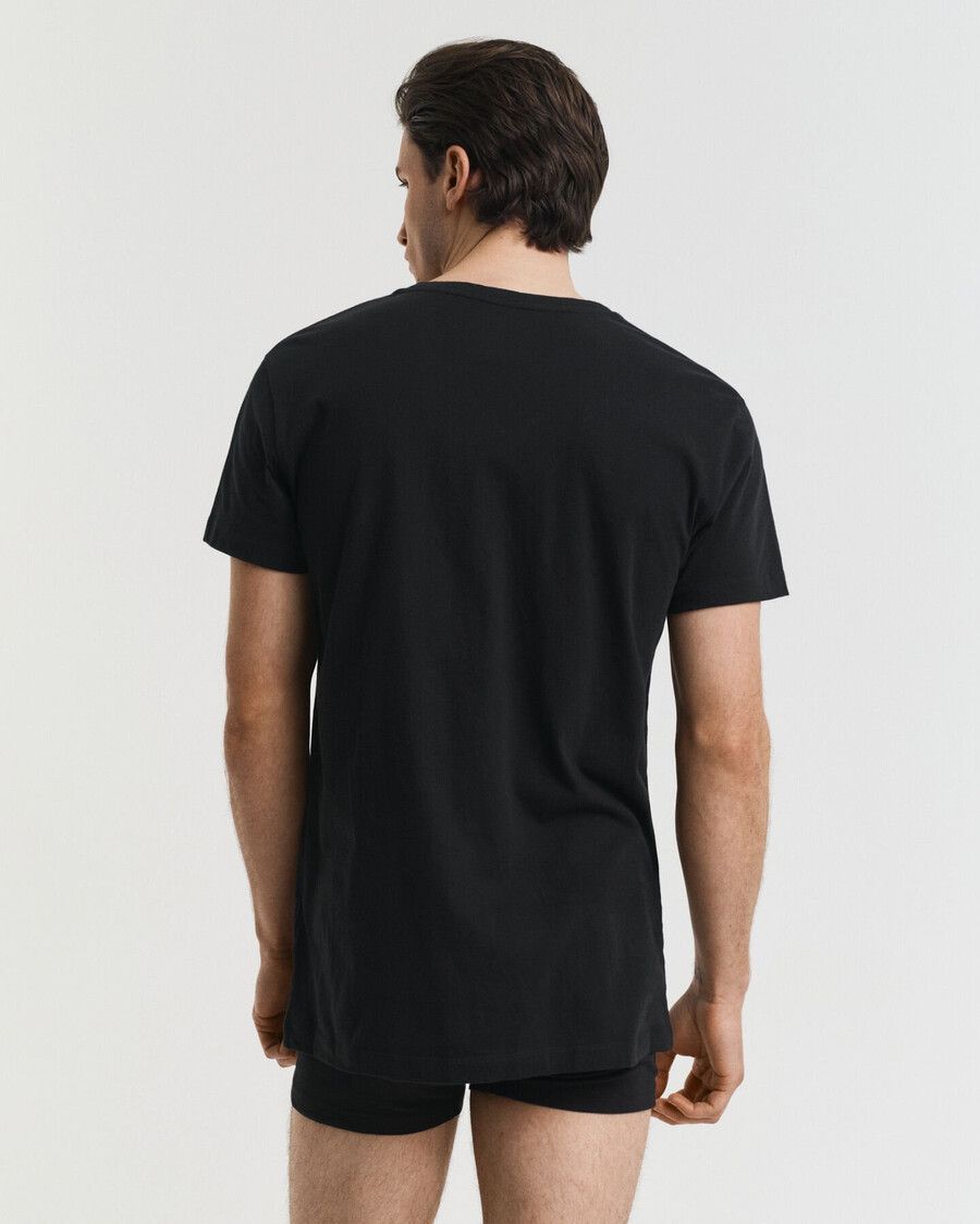 conjunto com 2 camisetas de gola v - pretobranco
