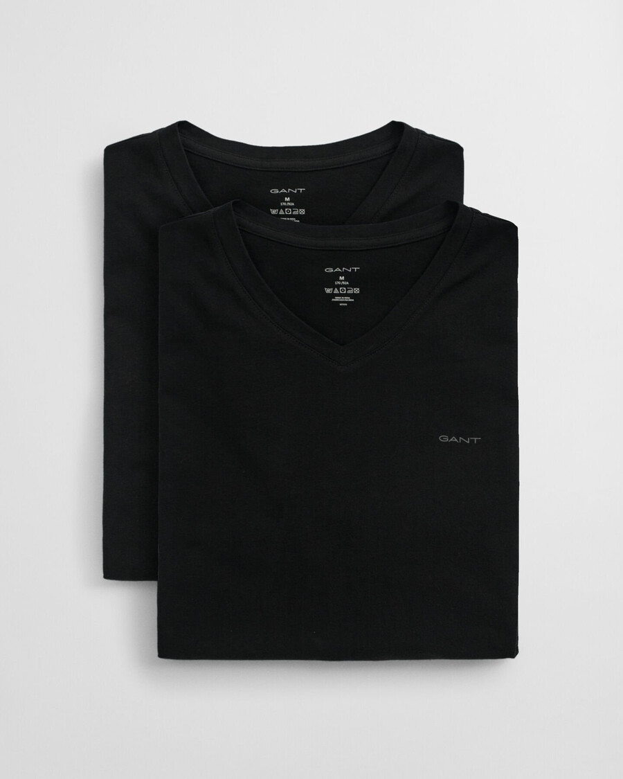 pacote com 2 camisetas com decote em v - pretas