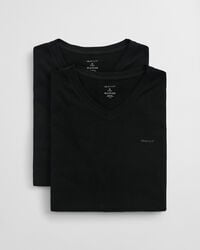 pacote com 2 camisetas com decote em v - pretas
