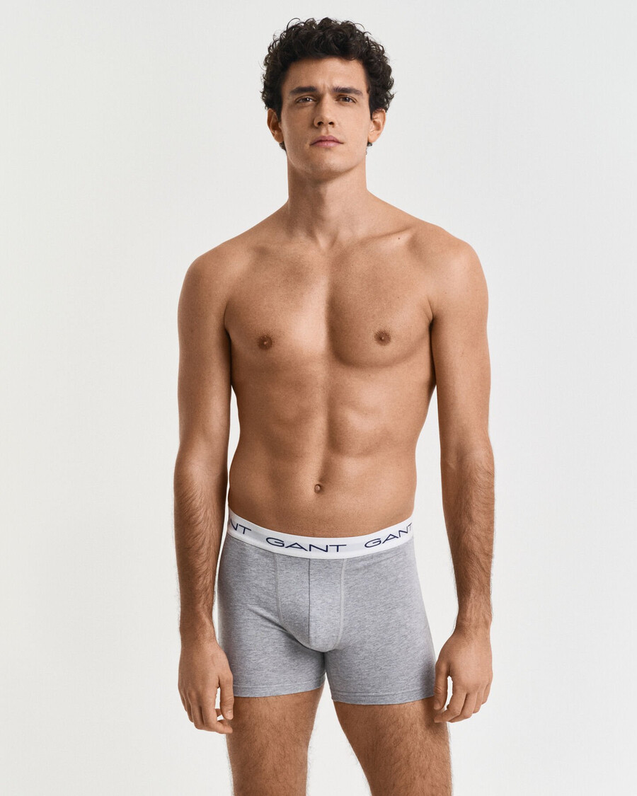 pacote com 3 cuecas boxer - cinza mesclado claro