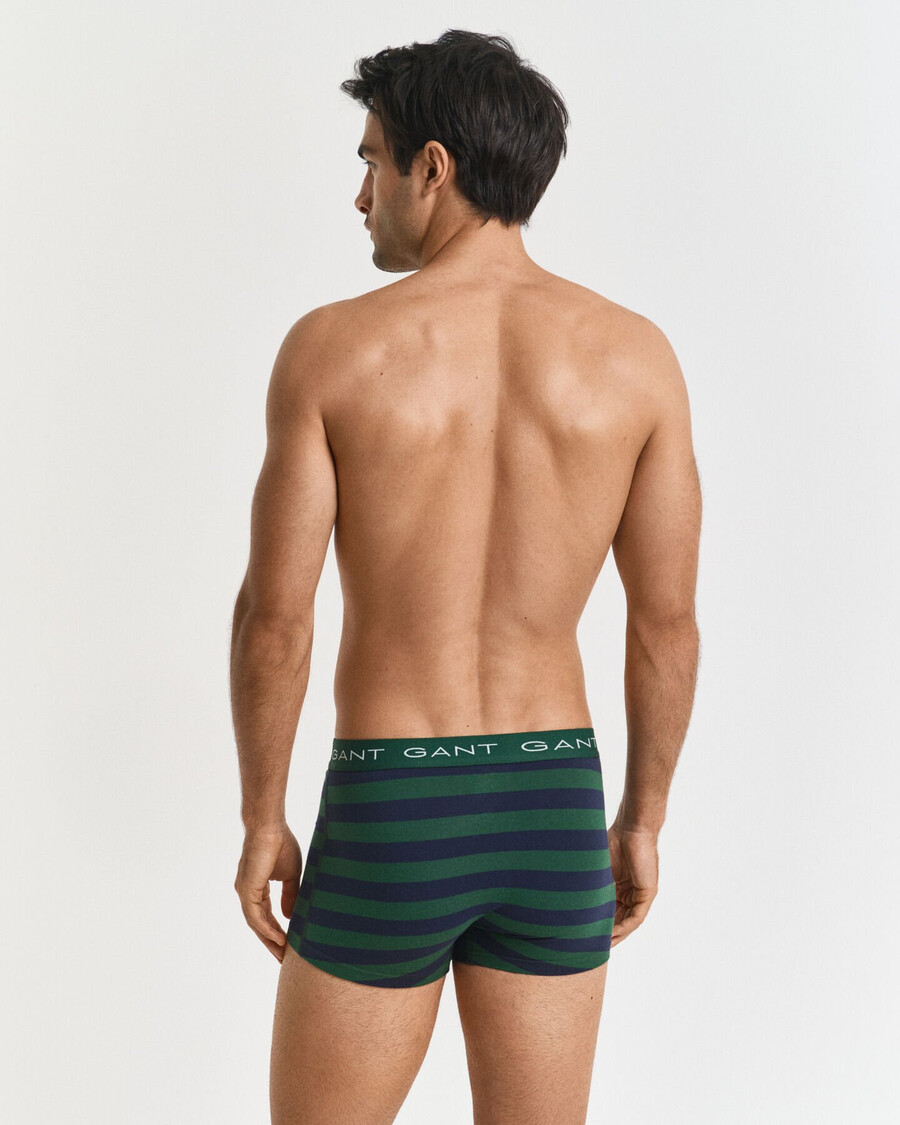 conjunto com 3 cuecas listradas - verde floresta