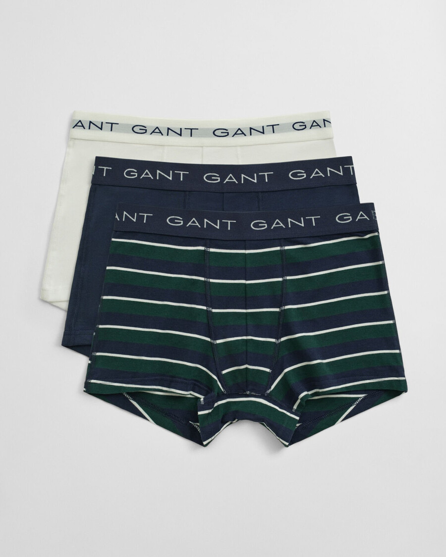 conjunto de 3 cuecas boxer listradas multicor - verde tartan