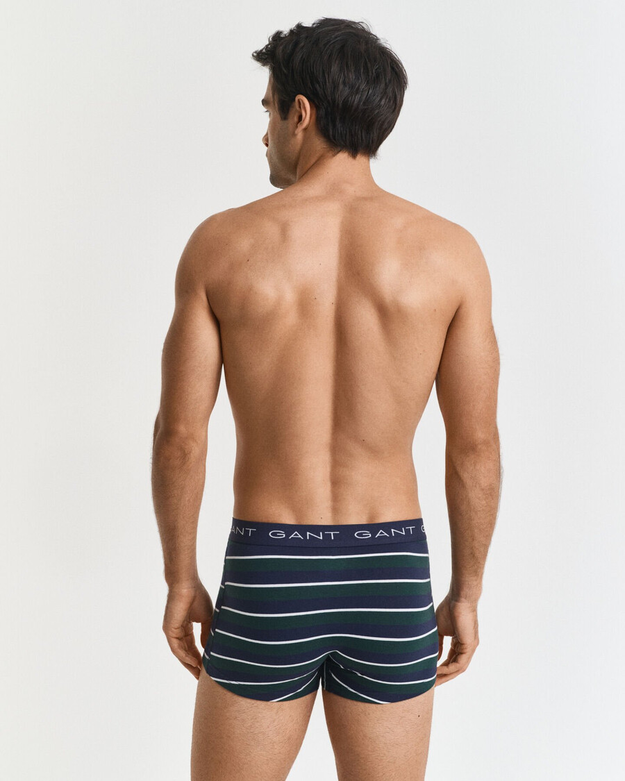 conjunto de 3 cuecas boxer listradas multicor - verde tartan