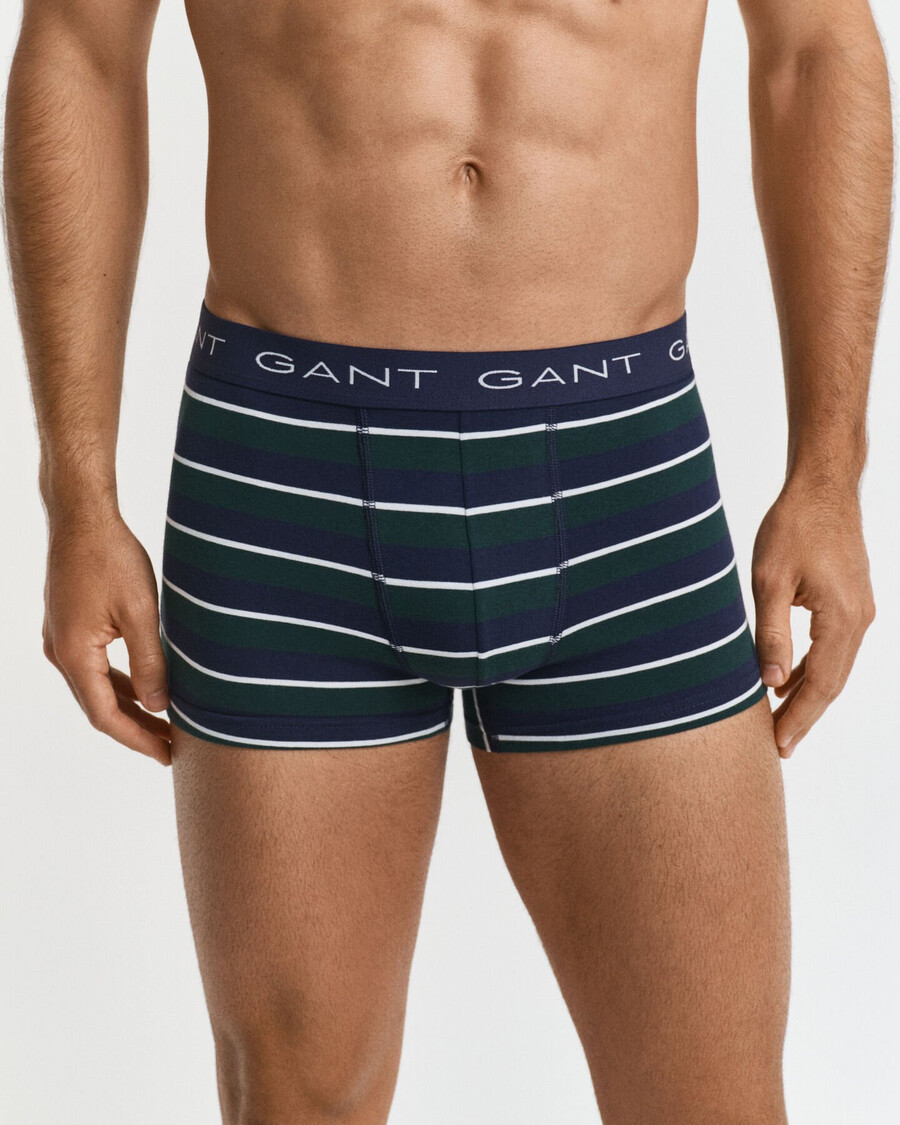 conjunto de 3 cuecas boxer listradas multicor - verde tartan